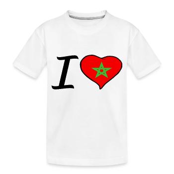 J'aime le coeur marocain - T-shirt bio Premium Enfant - blanc - Devant