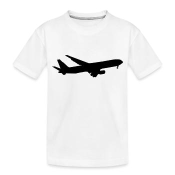 airplane silhouette - Kinder Premium Bio T-Shirt - Weiß - Vorne
