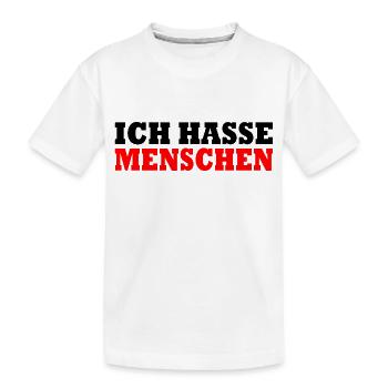 Ich hasse menschen - Kinder Premium Bio T-Shirt - Weiß - Vorne
