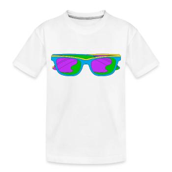 Lunettes Fluo Trippy Couleur Techno - T-shirt bio Premium Enfant - blanc - Devant