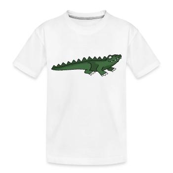 Krokodil - Kinder Premium Bio T-Shirt - Weiß - Vorne