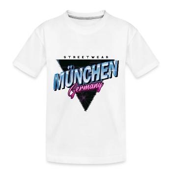 Munich Germany City Skyline Vintage Retro - Kids' Premium Organic T-Shirt - white - Front