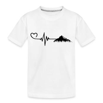 Berge Herzschlag - Kinder Premium Bio T-Shirt - Weiß - Vorne