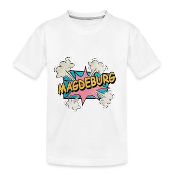 Magdebourg Allemagne Ville Police Pop Art Bande dessinée - T-shirt bio Premium Enfant - blanc - Devant