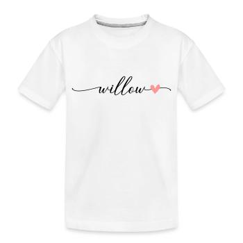 Saule Nom Prénom Calligraphie Script - T-shirt bio Premium Enfant - blanc - Devant