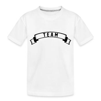 team - Kids' Premium Organic T-Shirt - white - Front