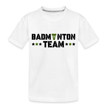 Badminton Team - Kinder Premium Bio T-Shirt - Weiß - Vorne