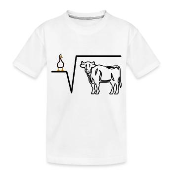 Ente Wurzel aus Kuh - Mathe Geschenk - Kinder Premium Bio T-Shirt - Weiß - Vorne