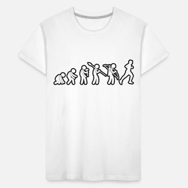 Evolution Running Grunge Blanc T-shirt bio Premium Enfant