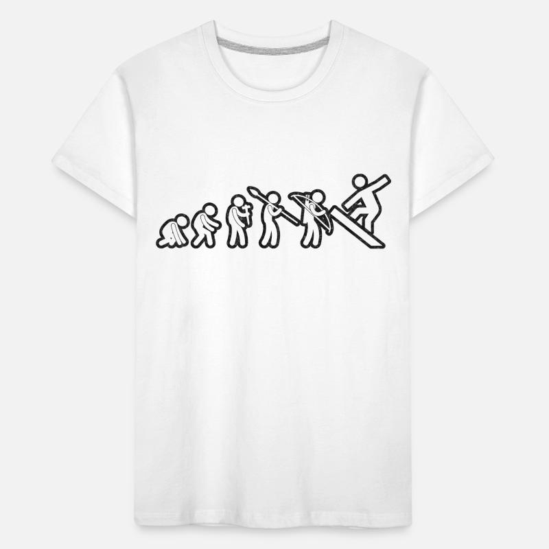 Evolution Snowboard Blanc Grunge T-shirt bio Premium Enfant