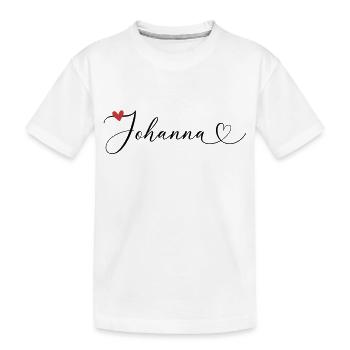 Johanna Nom Prénom Calligraphie coeur - T-shirt bio Premium Enfant - blanc - Devant