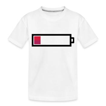 Empty Battery - Kids' Premium Organic T-Shirt - white - Front