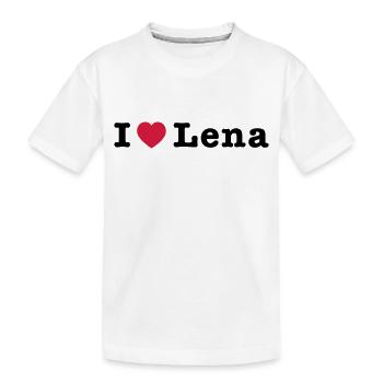 I Love Lena 1 - Kinder Premium Bio T-Shirt - Weiß - Vorne