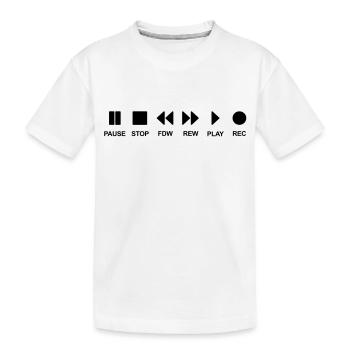 Cassette musik music play stop pause Black cd - T-shirt bio Premium Enfant - blanc - Devant
