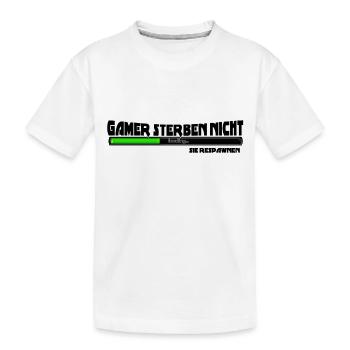 Gamer sterben nicht - Kinder Premium Bio T-Shirt - Weiß - Vorne