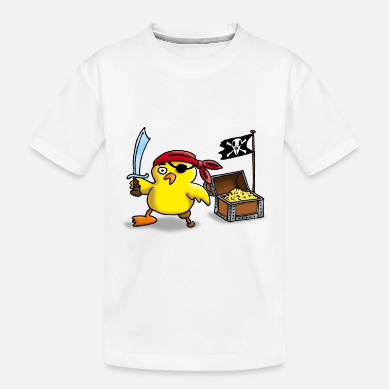 pirate_chick_a - Kinder Premium Bio T-Shirt - Weiß