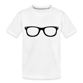 Brille - Kinder Premium Bio T-Shirt - Weiß - Vorne