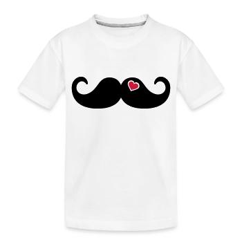 Mustache Bart - Kinder Premium Bio T-Shirt - Weiß - Vorne