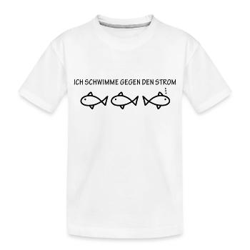 Gegen den Strom schwimmen - Kinder Premium Bio T-Shirt - Weiß - Vorne