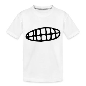 Grinning mouth with teeth - Kids' Premium Organic T-Shirt - white - Front