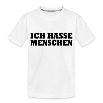 Ich hasse menschen - Kinder Premium Bio T-Shirt - Weiß - Vorne