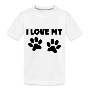 J’AIME MON CHIEN Propriétaire de chien - T-shirt bio Premium Enfant - blanc - Devant