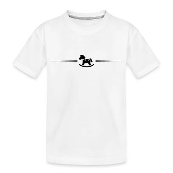Shovel horse line Symbol - Kids' Premium Organic T-Shirt - white - Front