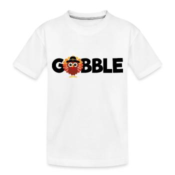Gobble Truthahn Kinder Erntedankfest Thanksgiving - Kinder Premium Bio T-Shirt - Weiß - Vorne
