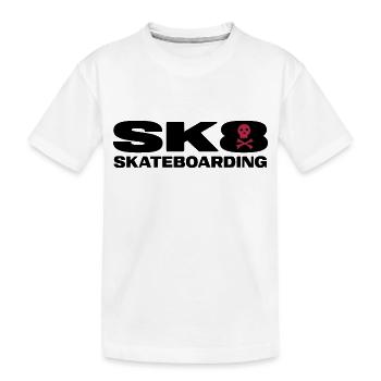 skater sk8 slateboard halfpipe skateboarder - Kinder Premium Bio T-Shirt - Weiß - Vorne
