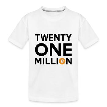 Bitcoin Twenty One Million - Kids' Premium Organic T-Shirt - white - Front