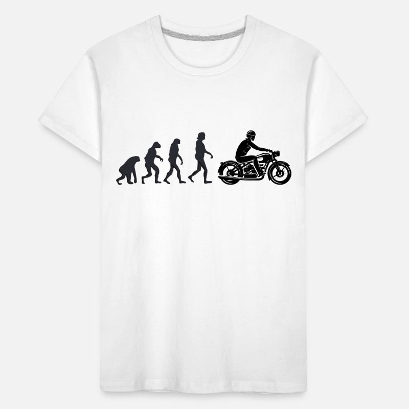 Motorradfahrer - Menschliche Evolution Kinder Premium Bio T-Shirt