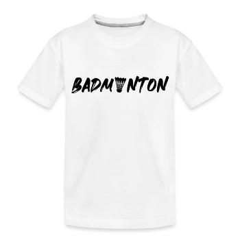 federball Badminton symbol - Kinder Premium Bio T-Shirt - Weiß - Vorne