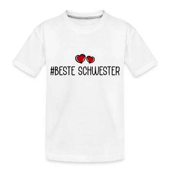 Beste Schwester Herzen Liebe - Kinder Premium Bio T-Shirt - Weiß - Vorne