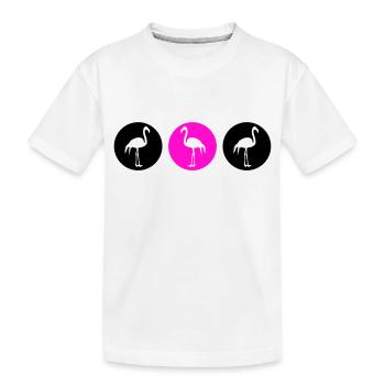 flamingos design 2 - Kinder Premium Bio T-Shirt - Weiß - Vorne