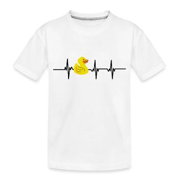 Battement de cœur canard - T-shirt bio Premium Enfant - blanc - Devant