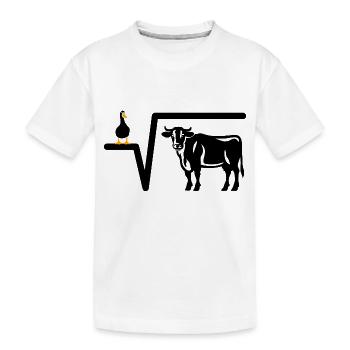 Ente Wurzel aus Kuh - Mathe Geschenk - Kinder Premium Bio T-Shirt - Weiß - Vorne