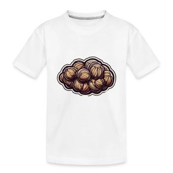 Lebensmittel / Nüsse / Markt / Vitamine / Design - Kinder Premium Bio T-Shirt - Weiß - Vorne