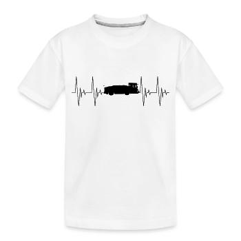 Aircraft Tug Pushback Pusher Heartbeat ECG - Kids' Premium Organic T-Shirt - white - Front