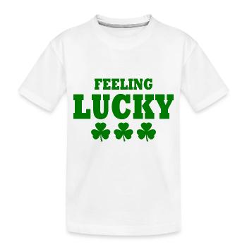feeling lucky - Kids' Premium Organic T-Shirt - white - Front