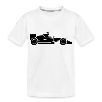 Rennwagen - Kinder Premium Bio T-Shirt - Weiß - Vorne