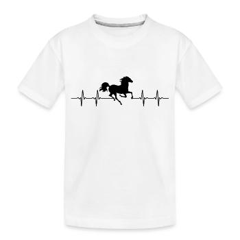 Battement de coeur de cheval - T-shirt bio Premium Enfant - blanc - Devant
