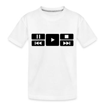 DVD Player Tasten - Musik - Buttons - Kinder Premium Bio T-Shirt - Weiß - Vorne