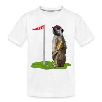 Golf-Erdmännchen - Kinder Premium Bio T-Shirt - Weiß - Vorne