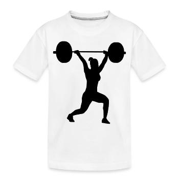 Stoßen Ausfallschritt Frau - Kinder Premium Bio T-Shirt - Weiß - Vorne