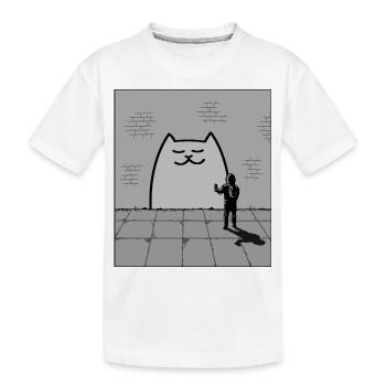 Sleepy Cat - Kids' Premium Organic T-Shirt - white - Front