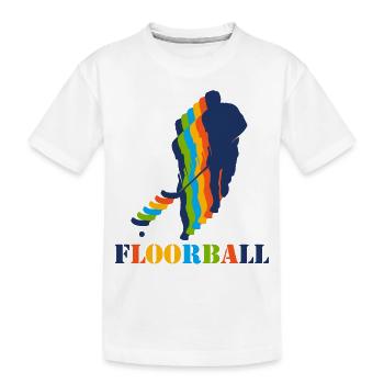 Floorball Unihockey Geschenk - Kinder Premium Bio T-Shirt - Weiß - Vorne