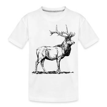 Hirsch - Kinder Premium Bio T-Shirt - Weiß - Vorne