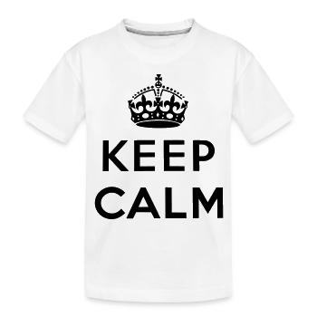 Keep Calm - Kinder Premium Bio T-Shirt - Weiß - Vorne