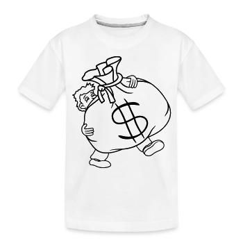 heavy bear dollar symbol sign money rich gel - Kids' Premium Organic T-Shirt - white - Front