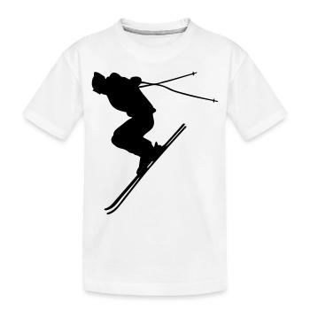 ski - Kids' Premium Organic T-Shirt - white - Front